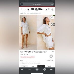 NWT Iris Maxi Esme White Floral Broderie Shirt